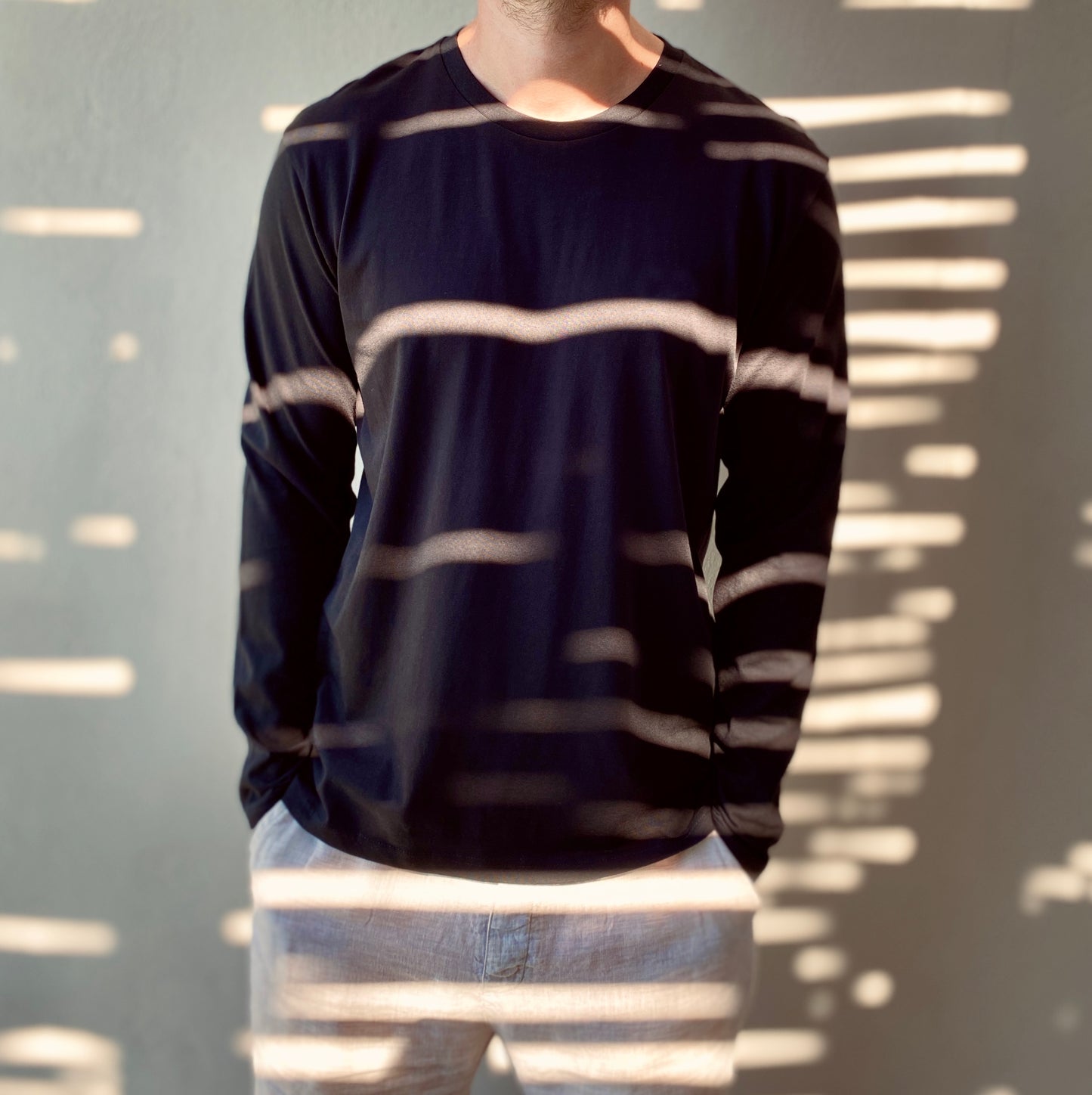 Longsleeve Schwarz Bio Baumwolle