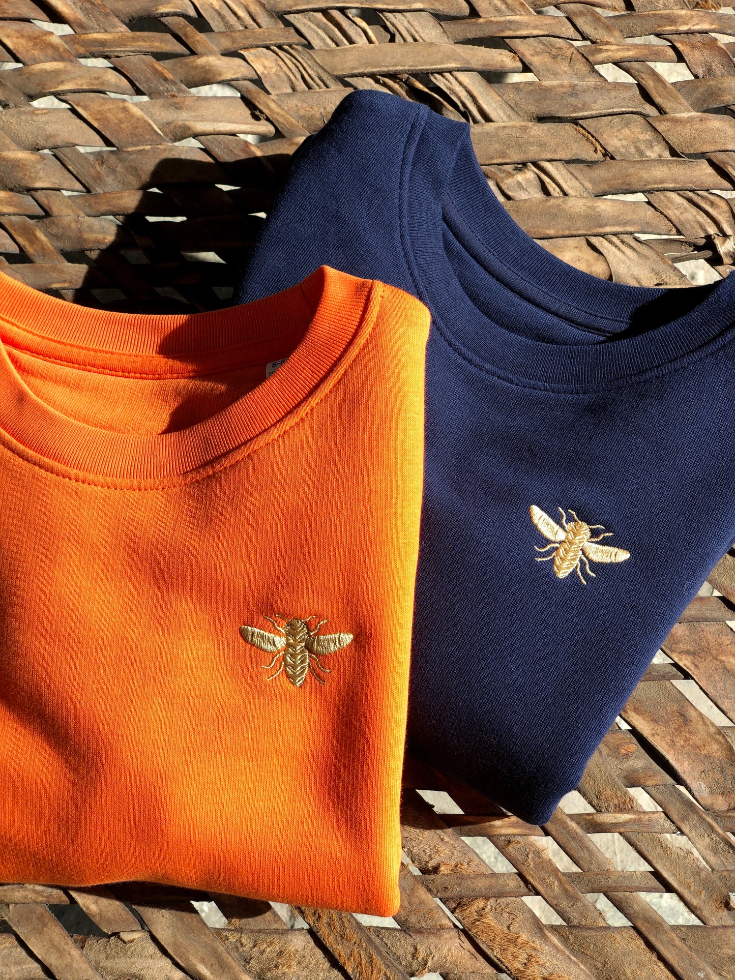 Kinder Sweatshirt Biene Bio Fair Blau